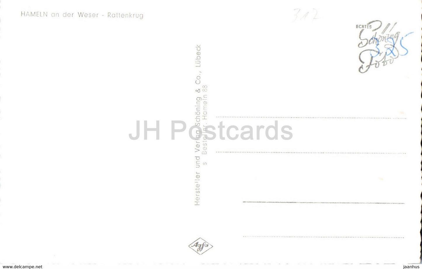 Hameln an der Weser - Rattenkrug - alte Postkarte - Deutschland - unbenutzt