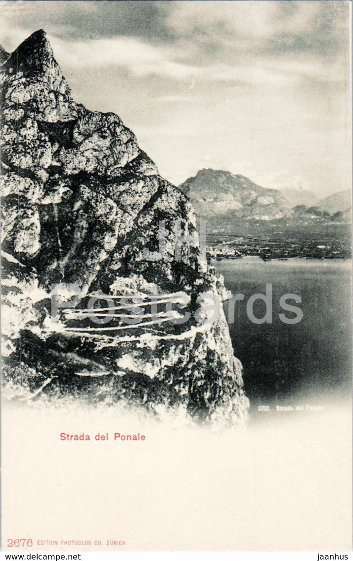 Strada del Ponale - 2676 - old postcard - Italy - unused - JH Postcards