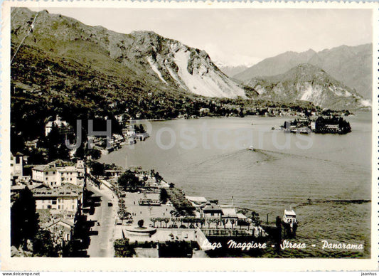 Lago Maggiore - Stresa - panorama - 5005 - old postcard - 1955 - Italy - used - JH Postcards