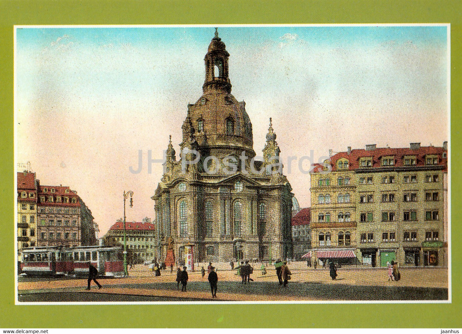 Dresden - Neumarkt mit Frauenkirche um 1910 - tram - Reproduktion - Historische Ansichten - DDR Germany - unused - JH Postcards