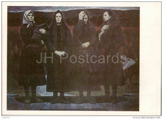 painting by M. Bozhiy - Near the Eternal Flame , 1967-69 - ukrainian art - unused - JH Postcards