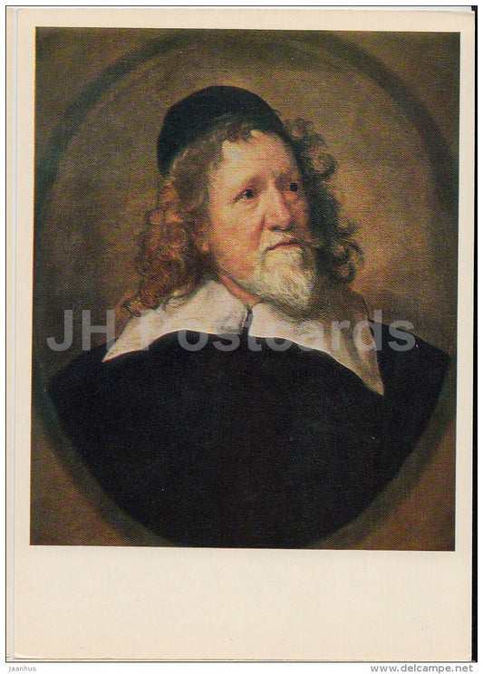 painting by Anthony van Dyck - Portrait of Inigo Jone - 1630s - old man - Flemish art - 1980 - Russia USSR - unused - JH Postcards