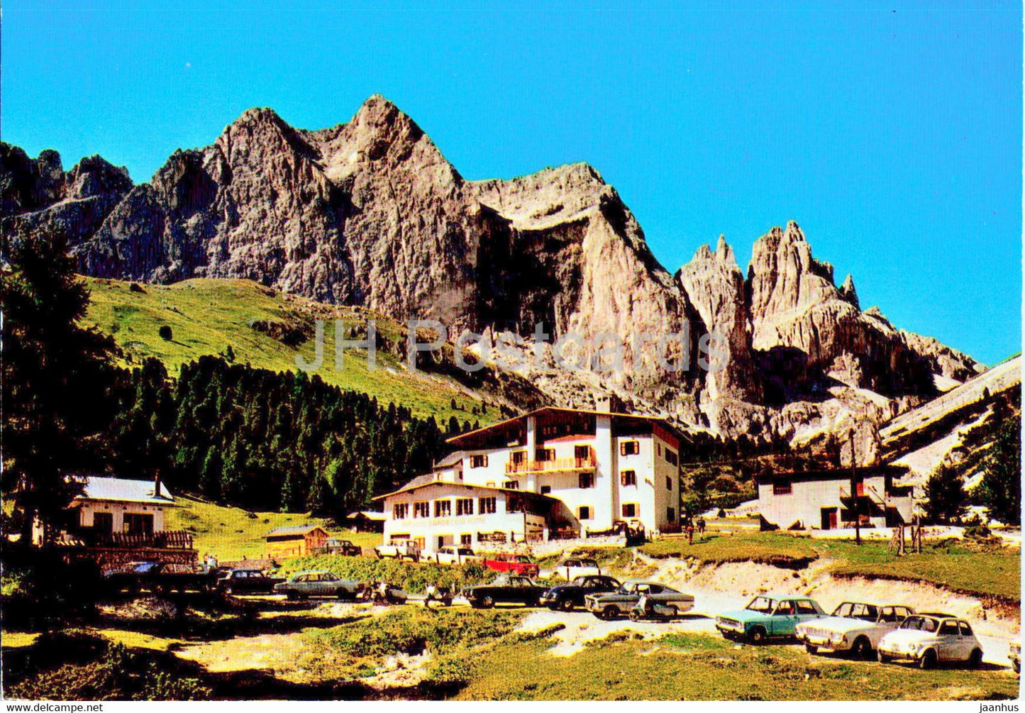 Dolomiti di Fassa - Rifugio Gardeccia - Gruppo del Catinaccio - car - Italy - unused - JH Postcards