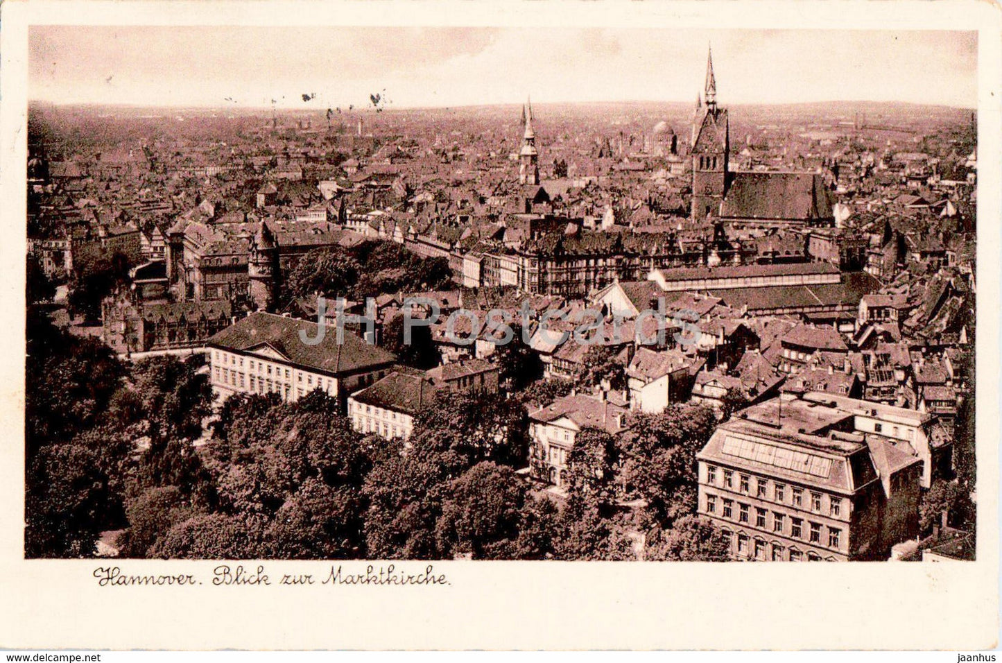 Hannover - Blick zur Marktkirche - church - old postcard - 1939 - Germany - used - JH Postcards