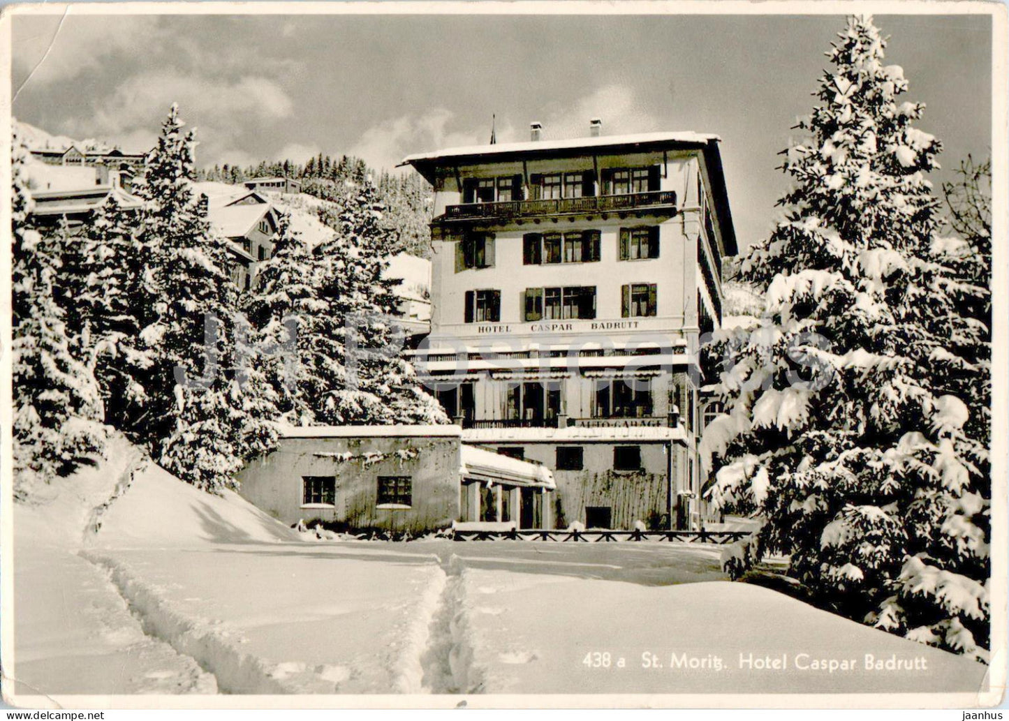 St Moritz - Hotel Caspar Badrutt - 438 - old postcard - 1937 - Switzerland - used - JH Postcards