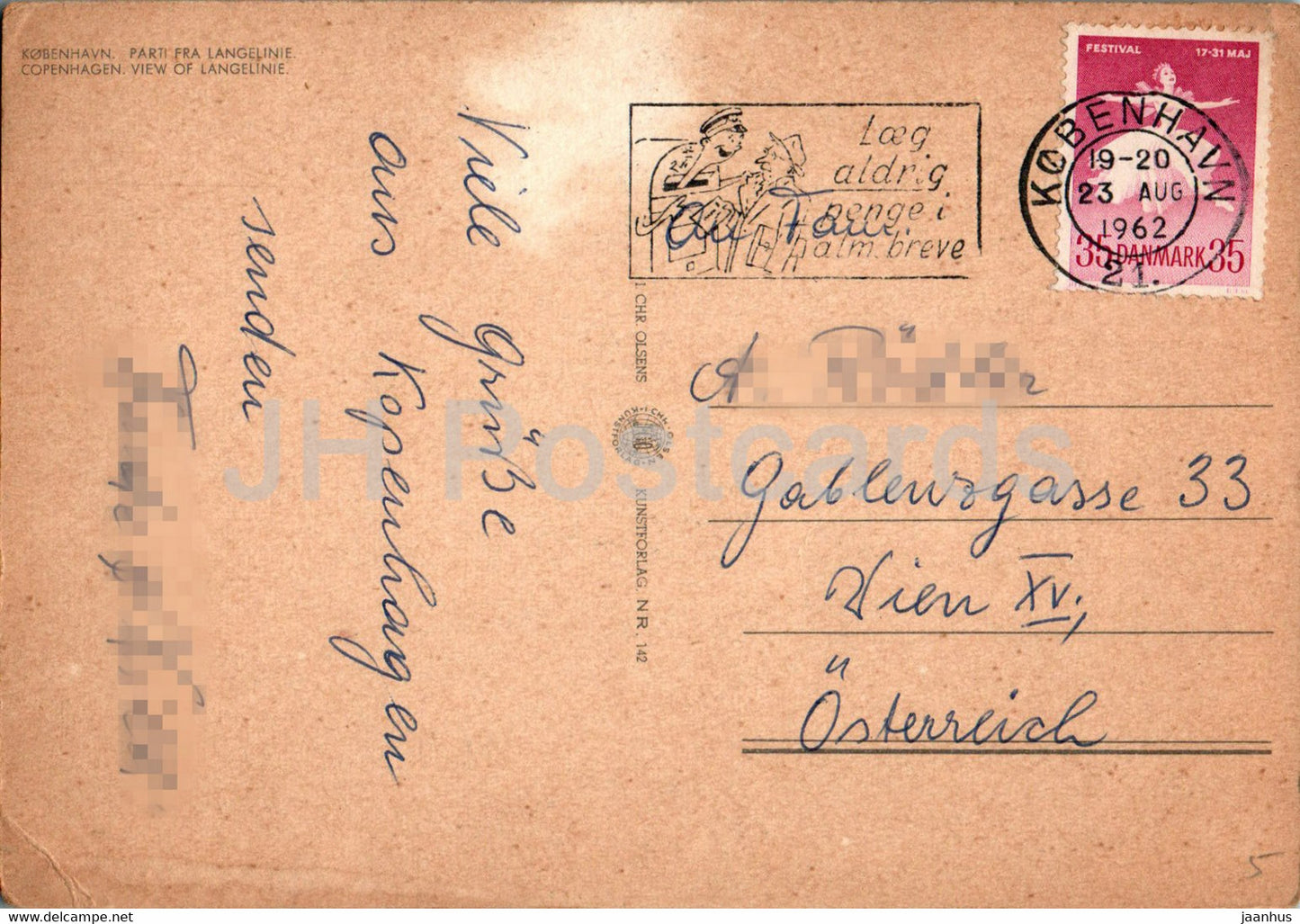 Copenhague - Kopenhagen - Parti fra Langelinie - vue - 682 - 1961 - Danemark - utilisé