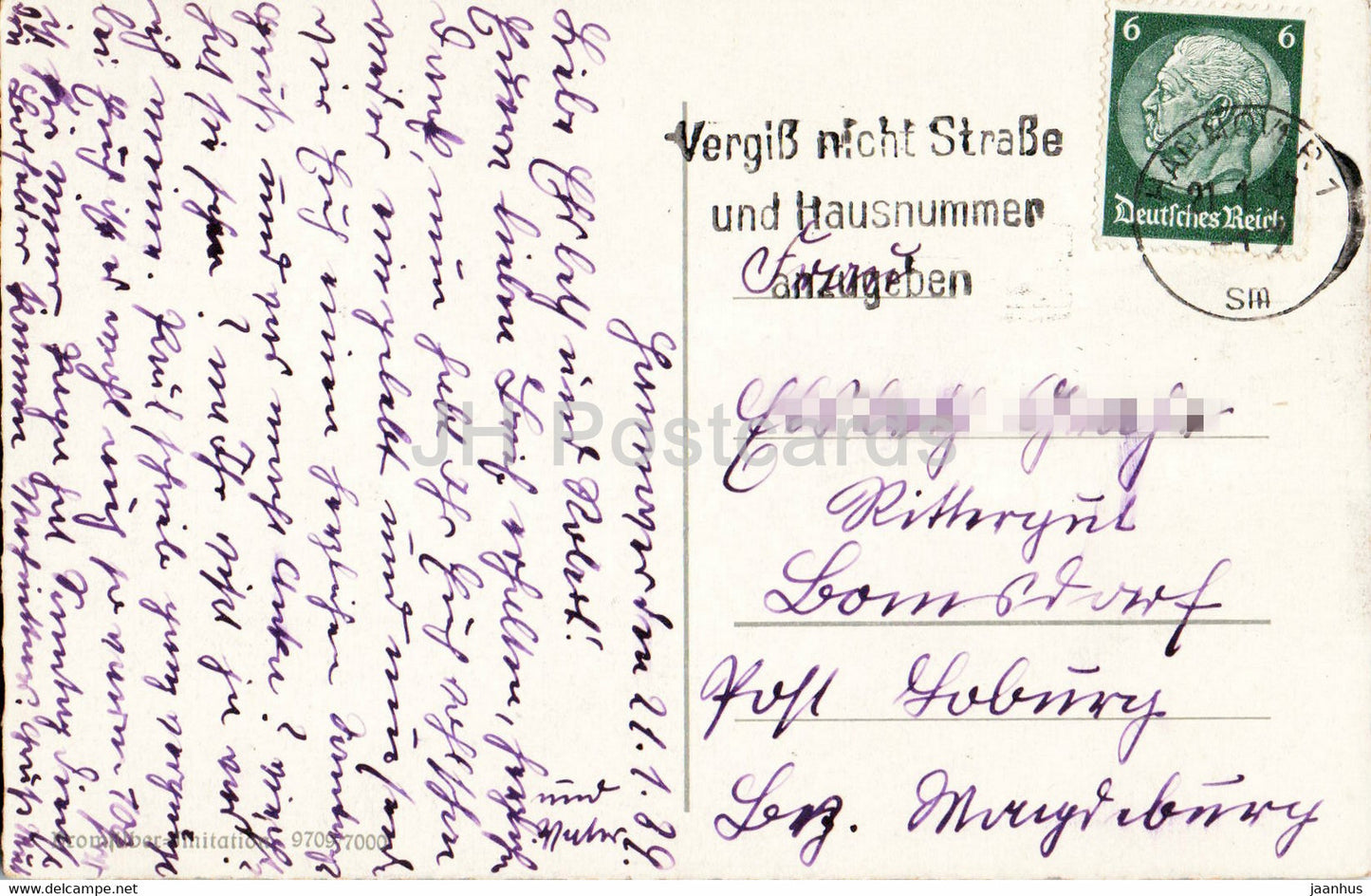 Hannover - Blick zur Marktkirche - church - old postcard - 1939 - Germany - used