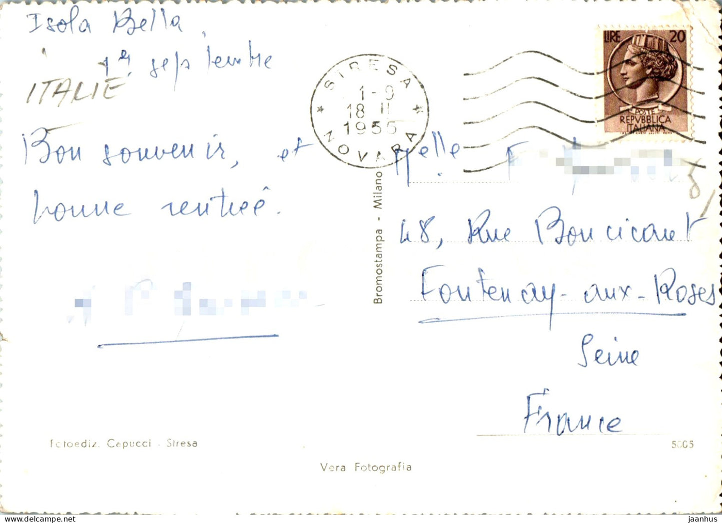 Lago Maggiore - Stresa - Panorama - 5005 - alte Postkarte - 1955 - Italien - gebraucht 