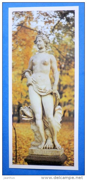 Beauty sculpture - woman - Summer Garden - Leningrad - St. Petersburg - 1985 - Russia USSR - unused - JH Postcards