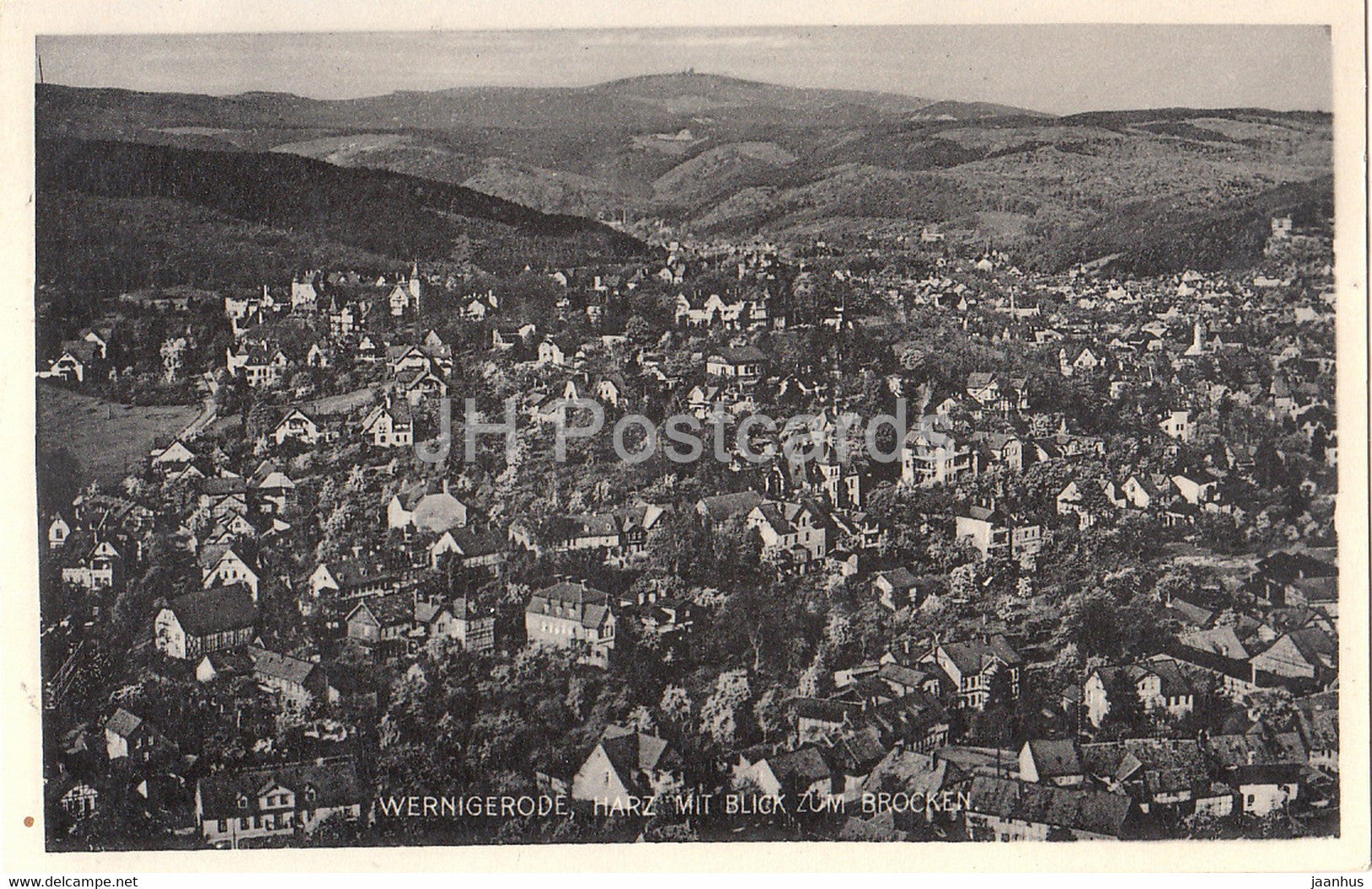 Wernigerode Harz mit Blick zum Brocken - old postcard - 1932 - Germany - used - JH Postcards