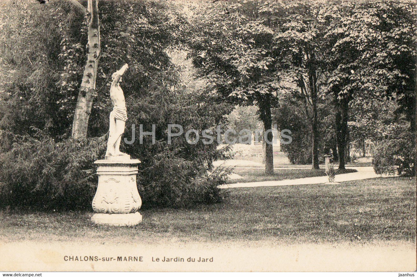 Chalons Sur Marne - Le Jardin du Jard - old postcard - 1908 - France - used - JH Postcards