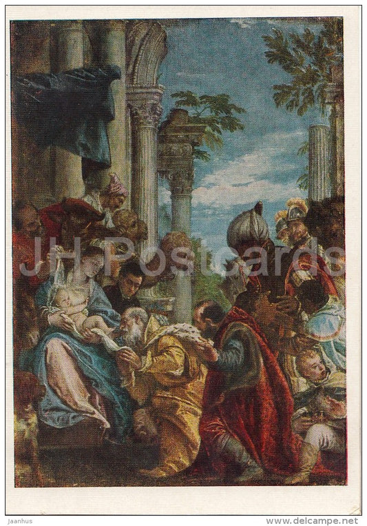 painting by Paolo Veronese - The worship of the Magi - Italian art - Russia USSR - 1958 - unused - JH Postcards