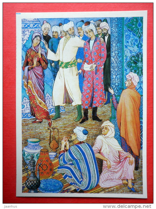 illustration by A. Melikhov - Ali Shar and Zumurrud - 1001 Nights - 1987 - Russia USSR - unused - JH Postcards