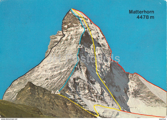 Matterhorn 4478 m - Wallis - 1977 - Switzerland - used - JH Postcards