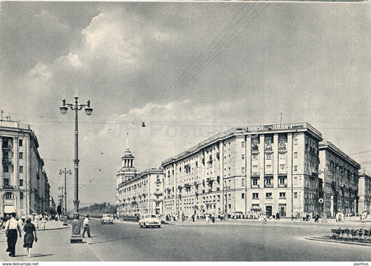 Leningrad - St. Petersburg - Moskovsky Prospekt - car - 1960 - Russia USSR - unused - JH Postcards