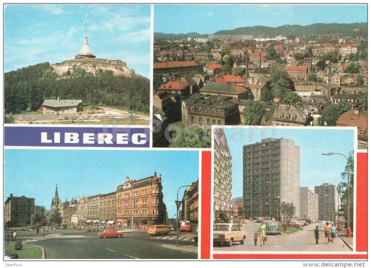 Mountain hotel Jested - Liberec - Saldy square - housing estate Frantiskov - Czechoslovakia - Czech - used - JH Postcards