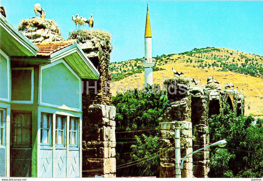 Ephesus - The Historical Walls and the storks - birds - ancient world - Photo - Turkey - unused - JH Postcards