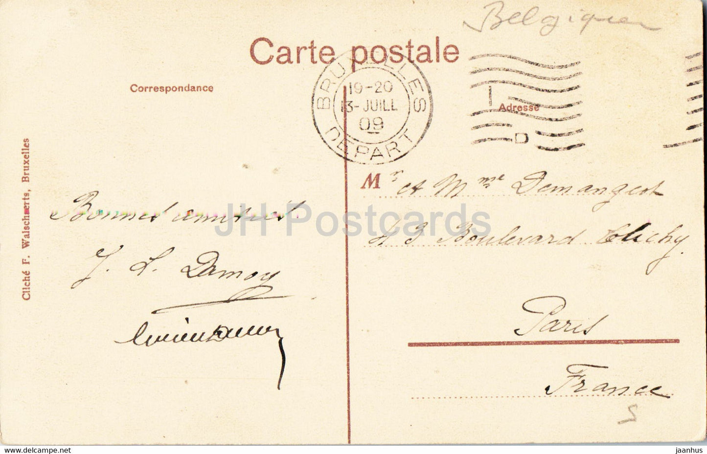 Bruxelles - Bruxelles - Eglise St Gudule - église -120 - carte postale ancienne - 1909 - Belgique - utilisé