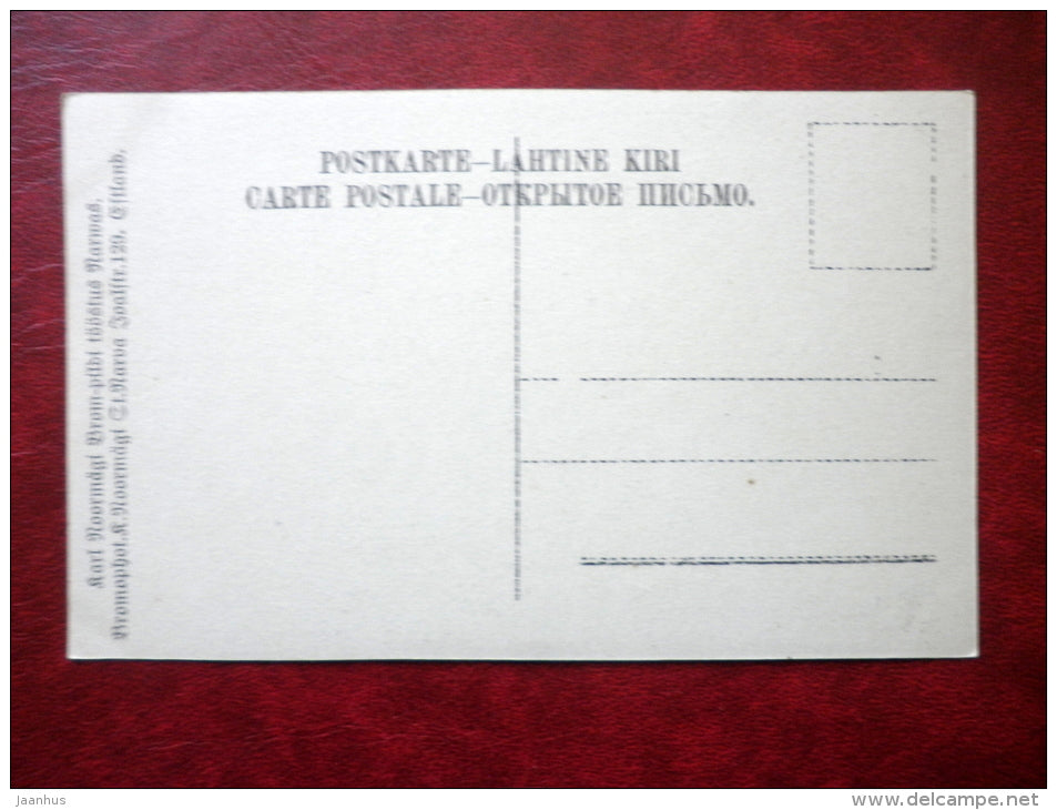 woman and man - estonian love lyrics 1 - old postcard - Tsarist Russia , Estonia - unused - JH Postcards