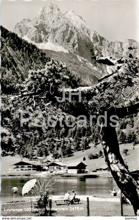 Lautersee 1000 m mit Wetterstein - old postcard - 1954 - Germany - used - JH Postcards