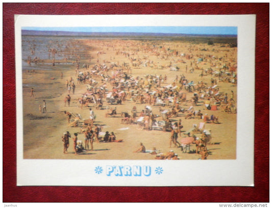 Summer Day on the Beach - Pärnu - 1976 - Estonia USSR - unused - JH Postcards