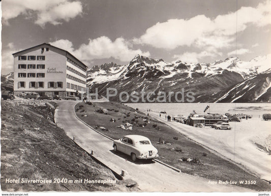 hotel Silvrettasee 2040 m mit Hennespitze - car - Austria - unused - JH Postcards