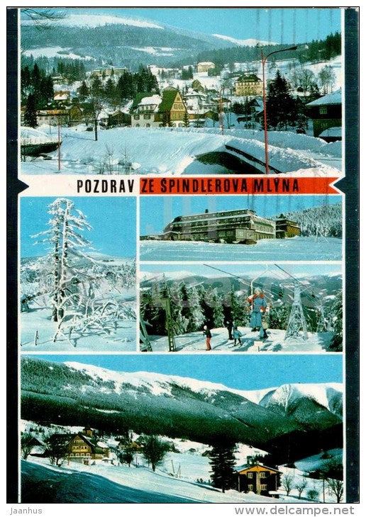 Sports and Holiday Centre in the Giant Mountains - winter resort - Špindleruv Mlyn - Czechoslovakia - Czech - used - JH Postcards