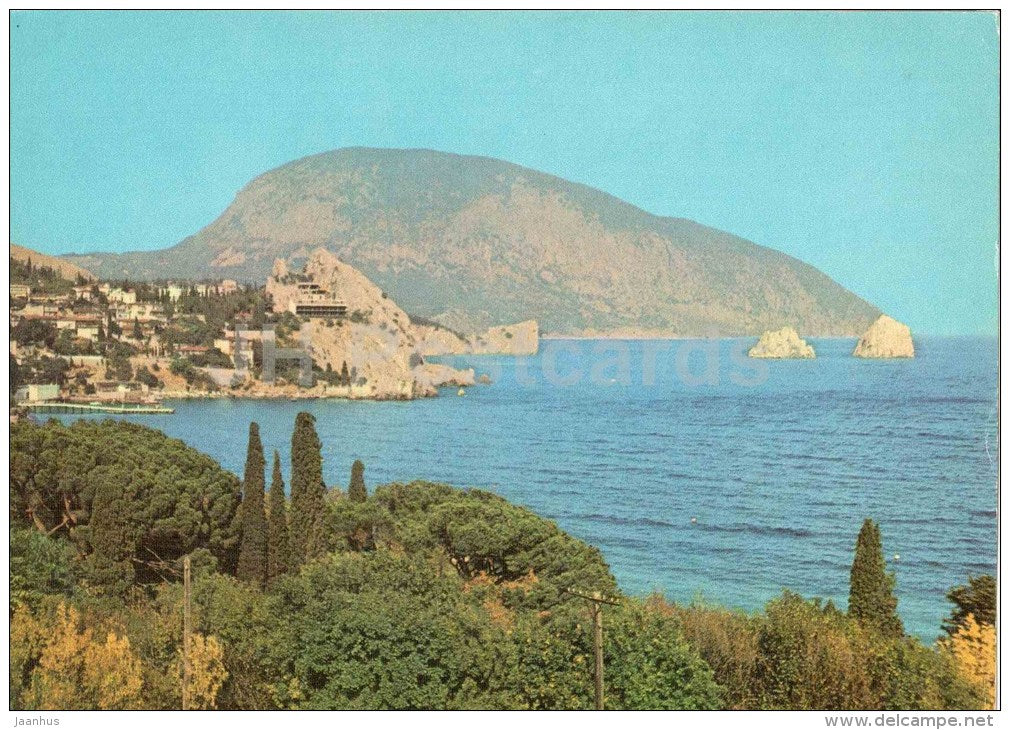 view of the Mountain Ayu Dag - Crimea - Aeroflot - Ukraine USSR - unused - JH Postcards