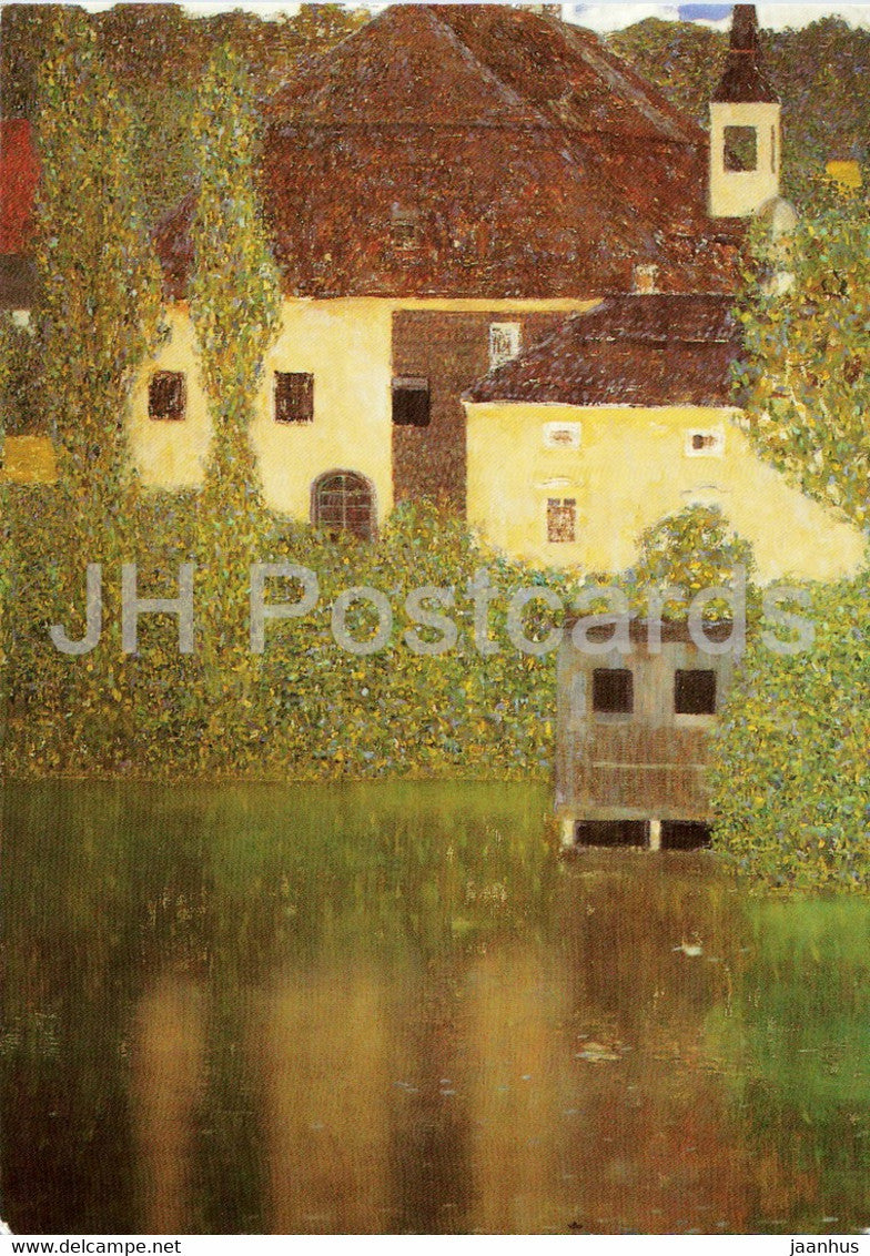 painting by Gustav Klimt - Schloss Kammer am Attersee - castle - Austrian art - Germany - unused - JH Postcards
