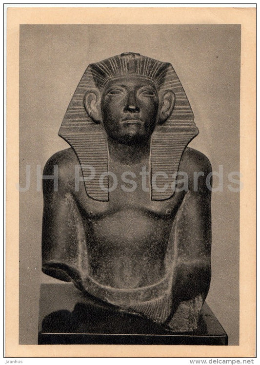 sculpture - Amenemhet III - Ancient Egypt - art - 1955 - Russia USSR - unused - JH Postcards