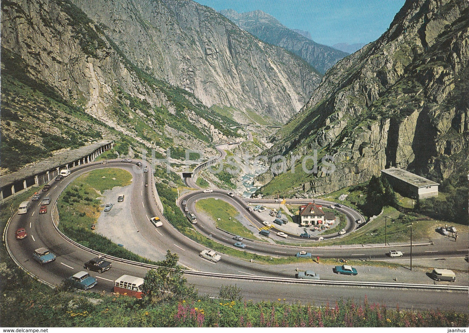 Gotthardstrasse Schollenen - Strada del San Gottardo - car - 4492 - Switzerland - unused - JH Postcards