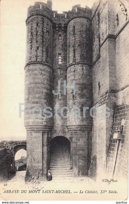 Abbaye Du Mont Saint Michel - Le Chatelet - 28 - old postcard - France - used - JH Postcards