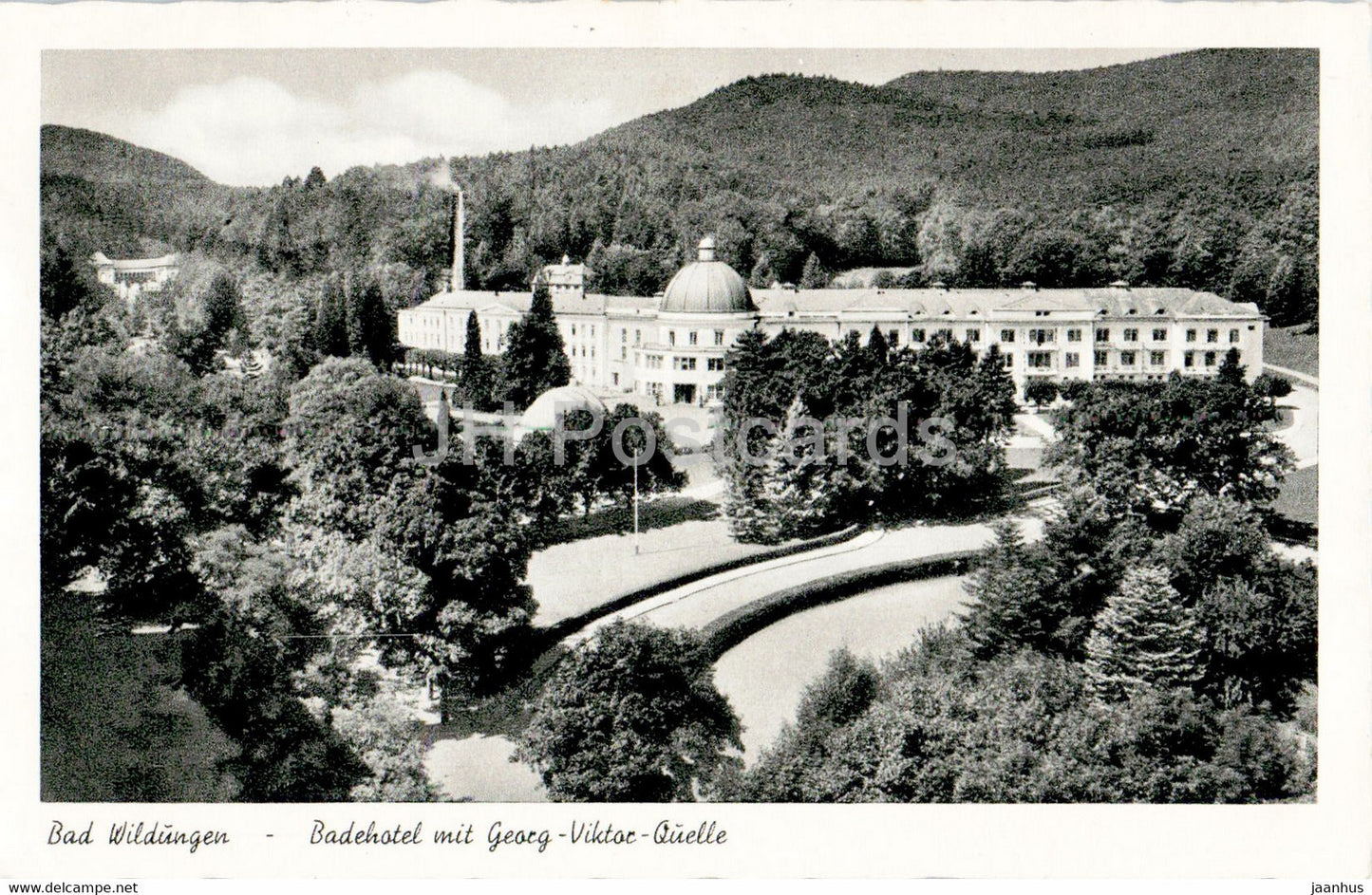 Bad Wildungen - Badehotel mit Georg Viktor Quelle - old postcard - 1953 - Germany - used - JH Postcards