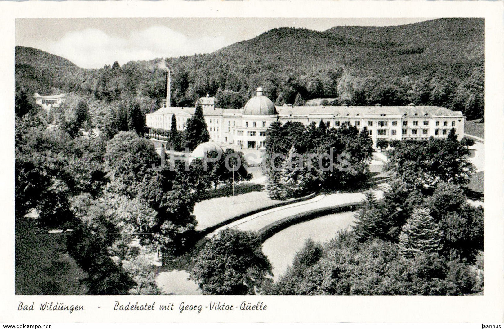 Bad Wildungen - Badehotel mit Georg Viktor Quelle - old postcard - 1953 - Germany - used - JH Postcards