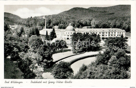 Bad Wildungen - Badehotel mit Georg Viktor Quelle - old postcard - 1953 - Germany - used - JH Postcards