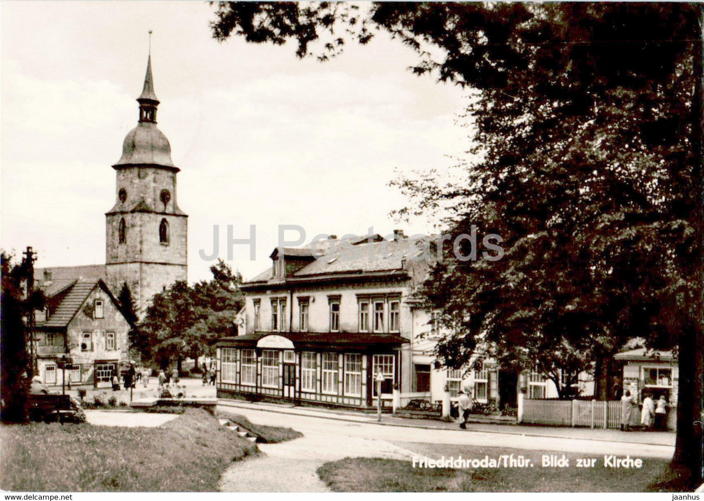 Friedrichroda - Blick zur Kirche - Thur - old postcard - Germany DDR - used - JH Postcards