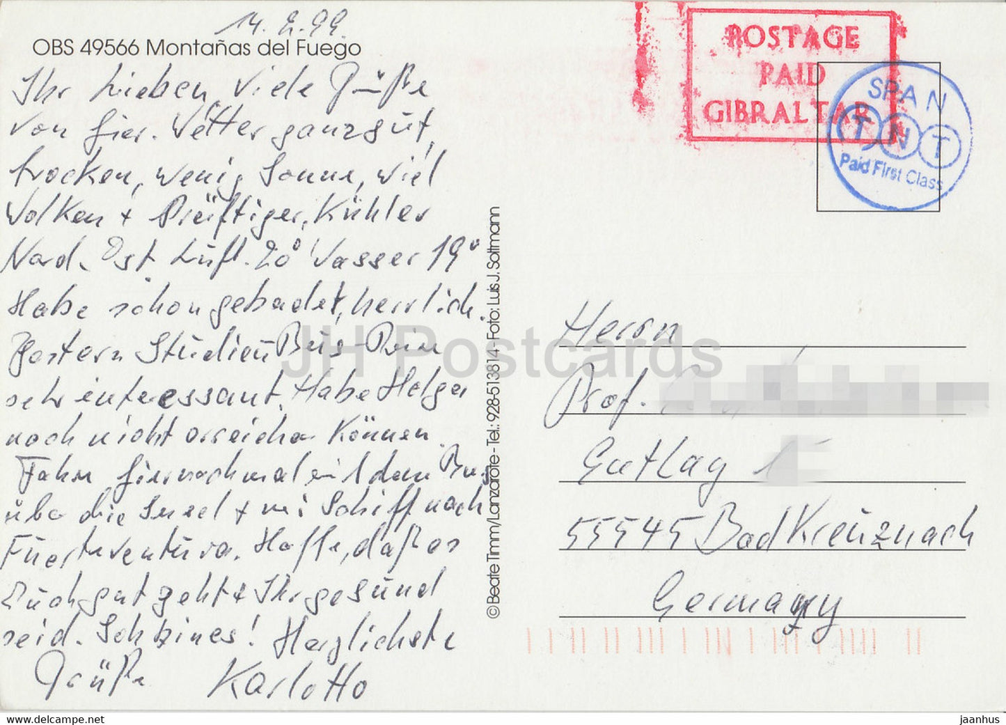 Lanzarote - Montanas del Fuego - 49566 - 1999 - Spain - used
