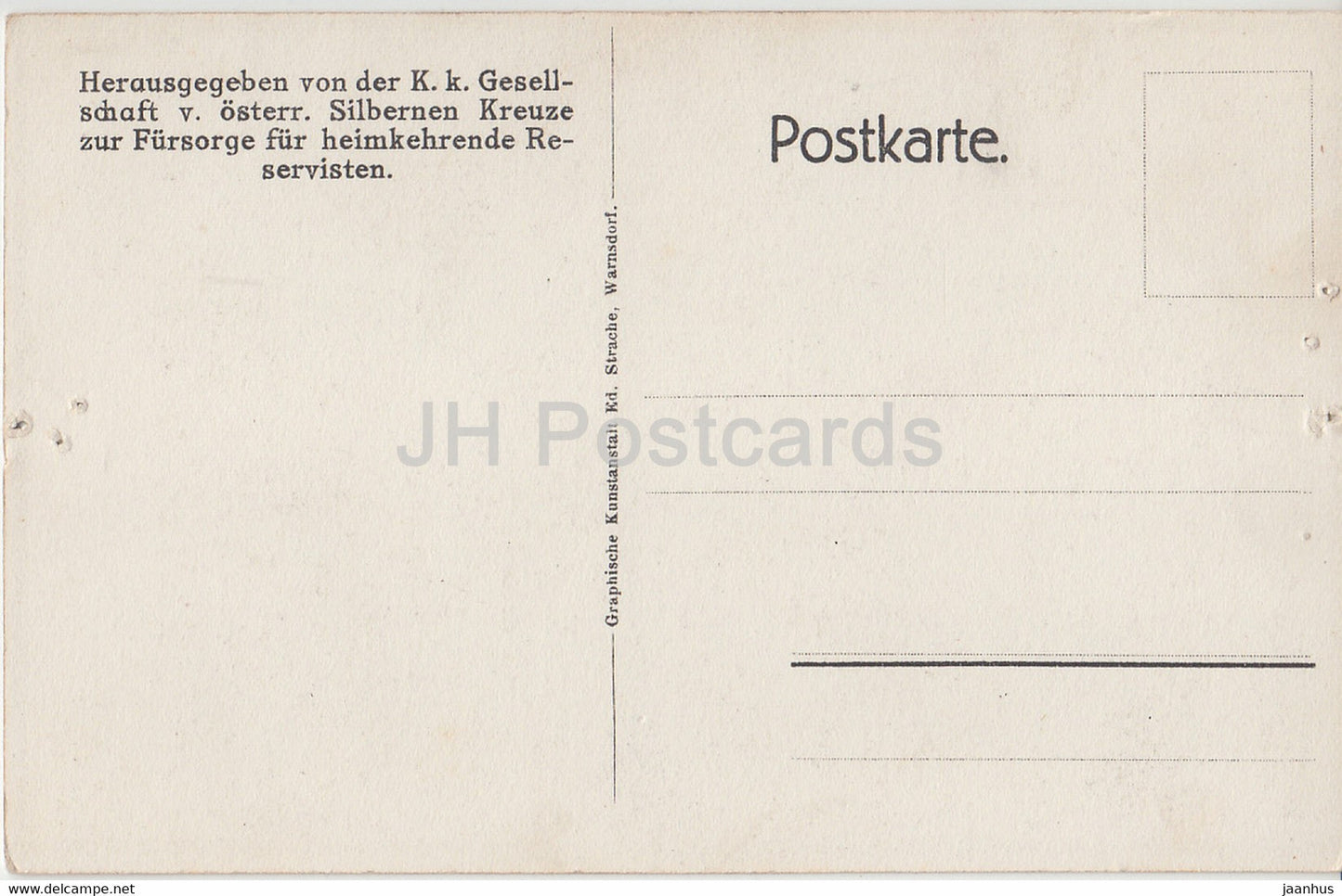 Général Laudon - cheval - carte postale ancienne - Autriche - inutilisée