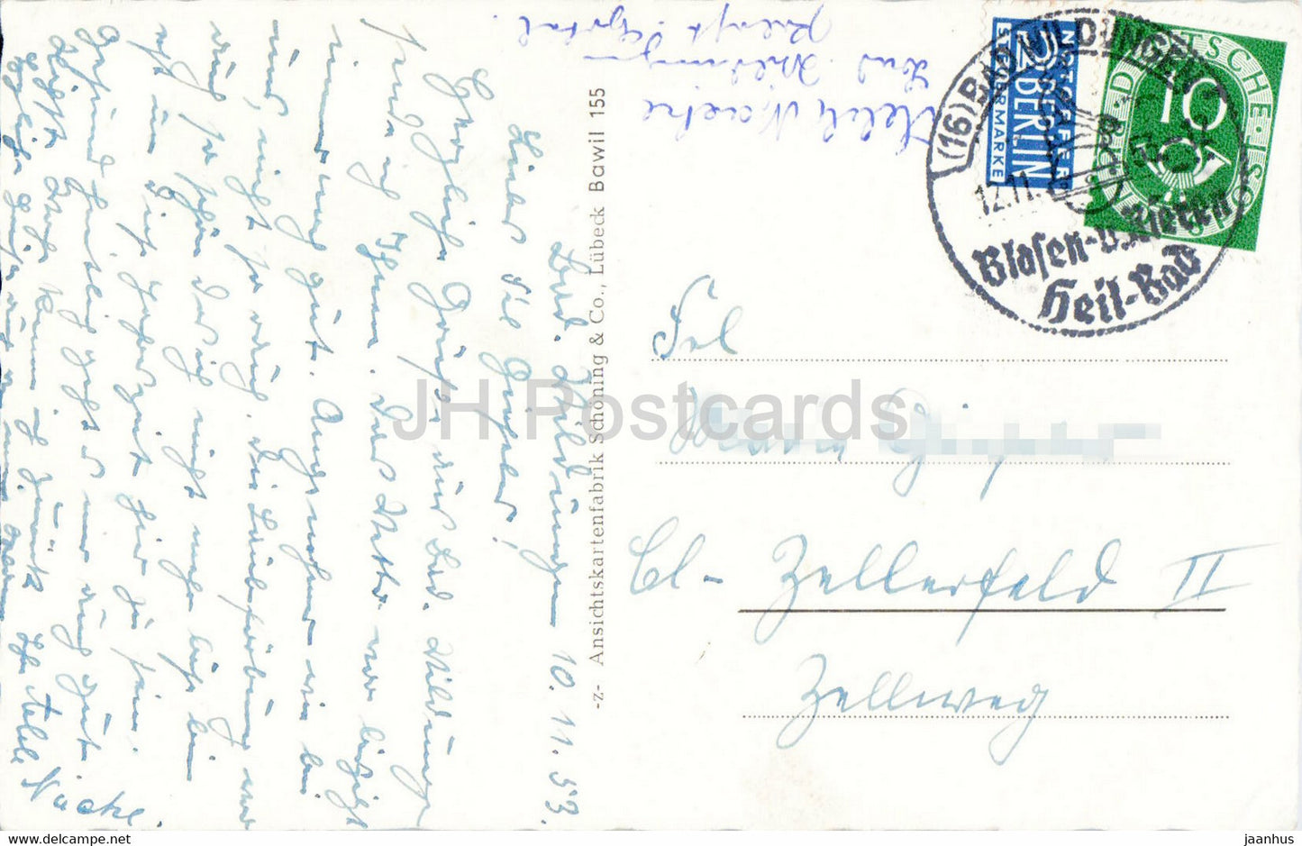 Bad Wildungen - Badehotel mit Georg Viktor Quelle - alte Postkarte - 1953 - Deutschland - gebraucht