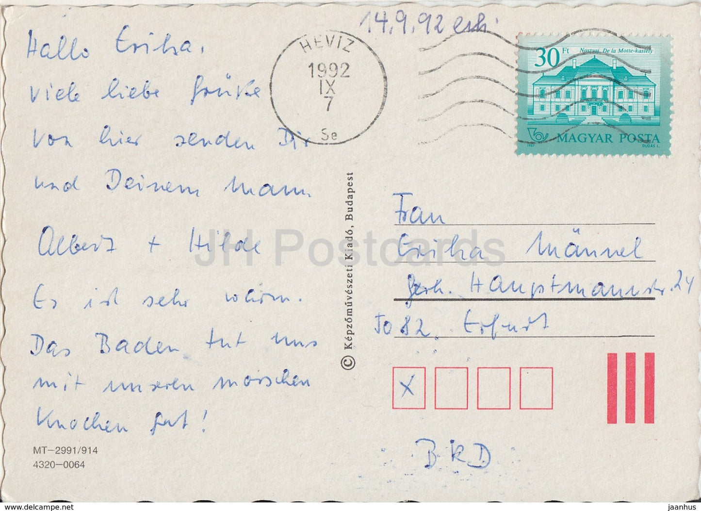 Heviz - spa - nénuphar - hôtel - multiview - 1992 - Hongrie - occasion