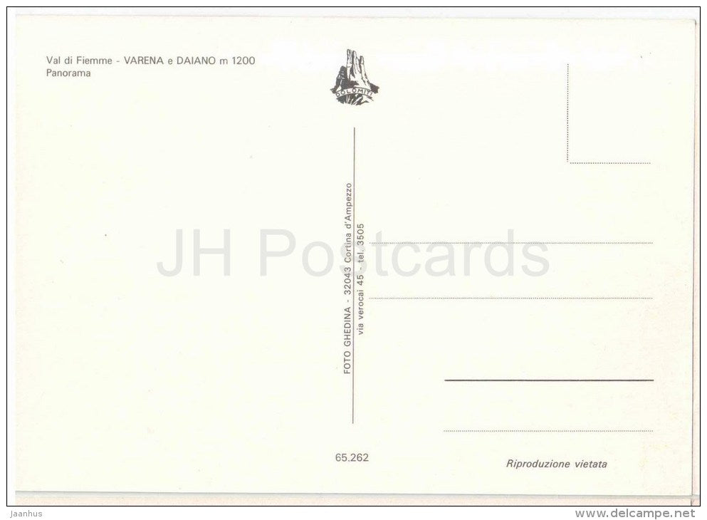 panorama - Varena e Daiano m. 1200 - Val di Fiemme - Trento - Trentino - 65.262 - Italia - Italy - unused - JH Postcards