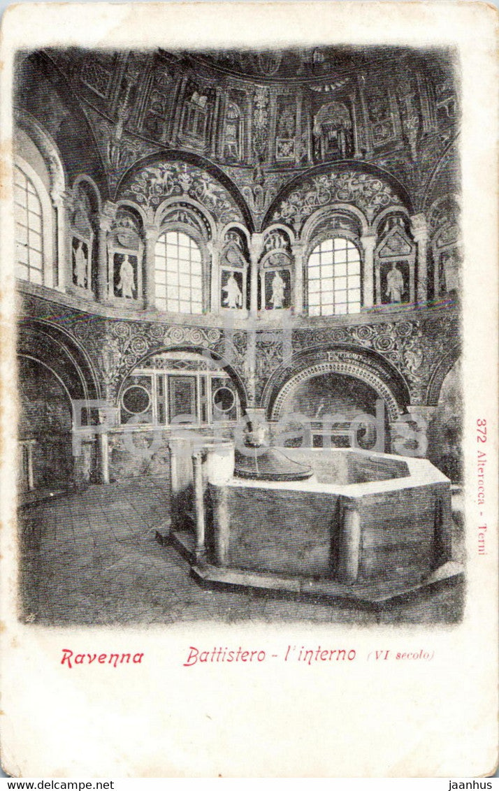 Ravenna - Battistero l'Interno - Internal Baptistery - 372 - old postcard - Italy - unused - JH Postcards