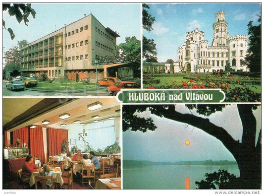 Hluboka nad Vltavou - Interhotel Parkhotel - Hluboka castle - hotel restaurant - Czechoslovakia - Czech - unused - JH Postcards