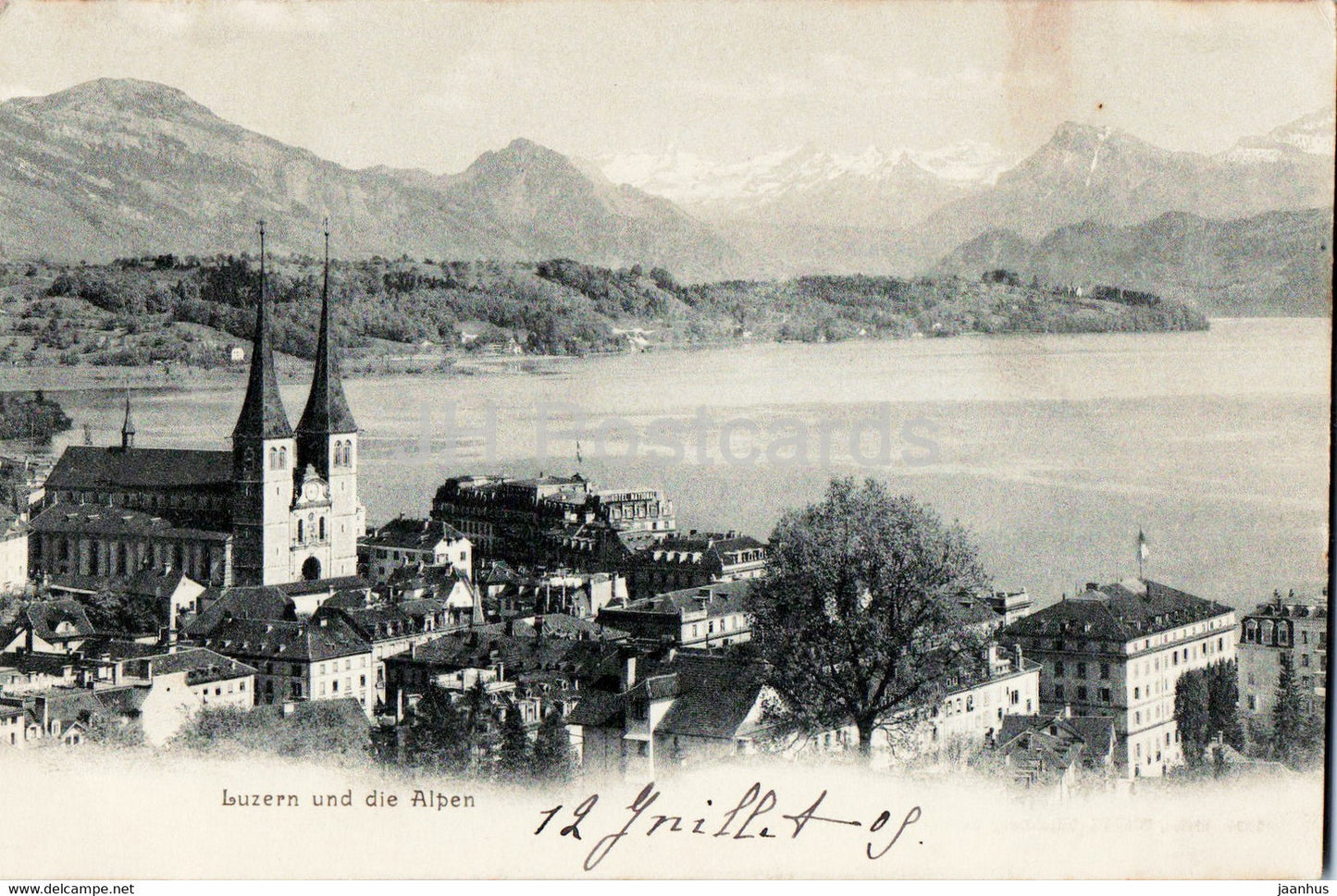 Luzern und die Alpen - Lucerne - old postcard - 1905 - Switzerland - used - JH Postcards