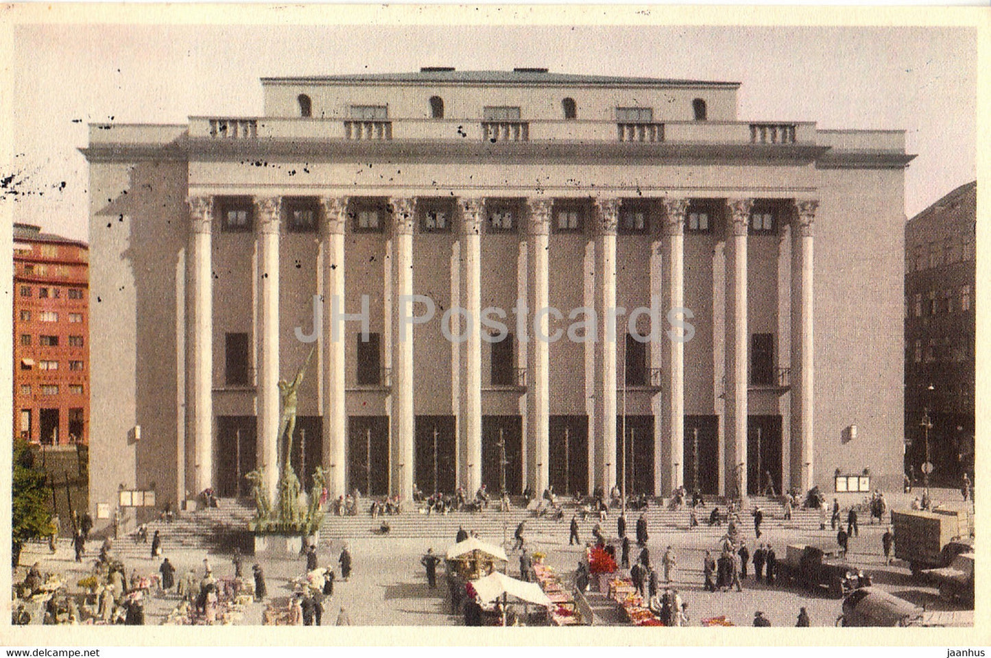 Stockholm - Konserthuset - Concert Hall - old postcard - 1937 - Sweden - used - JH Postcards