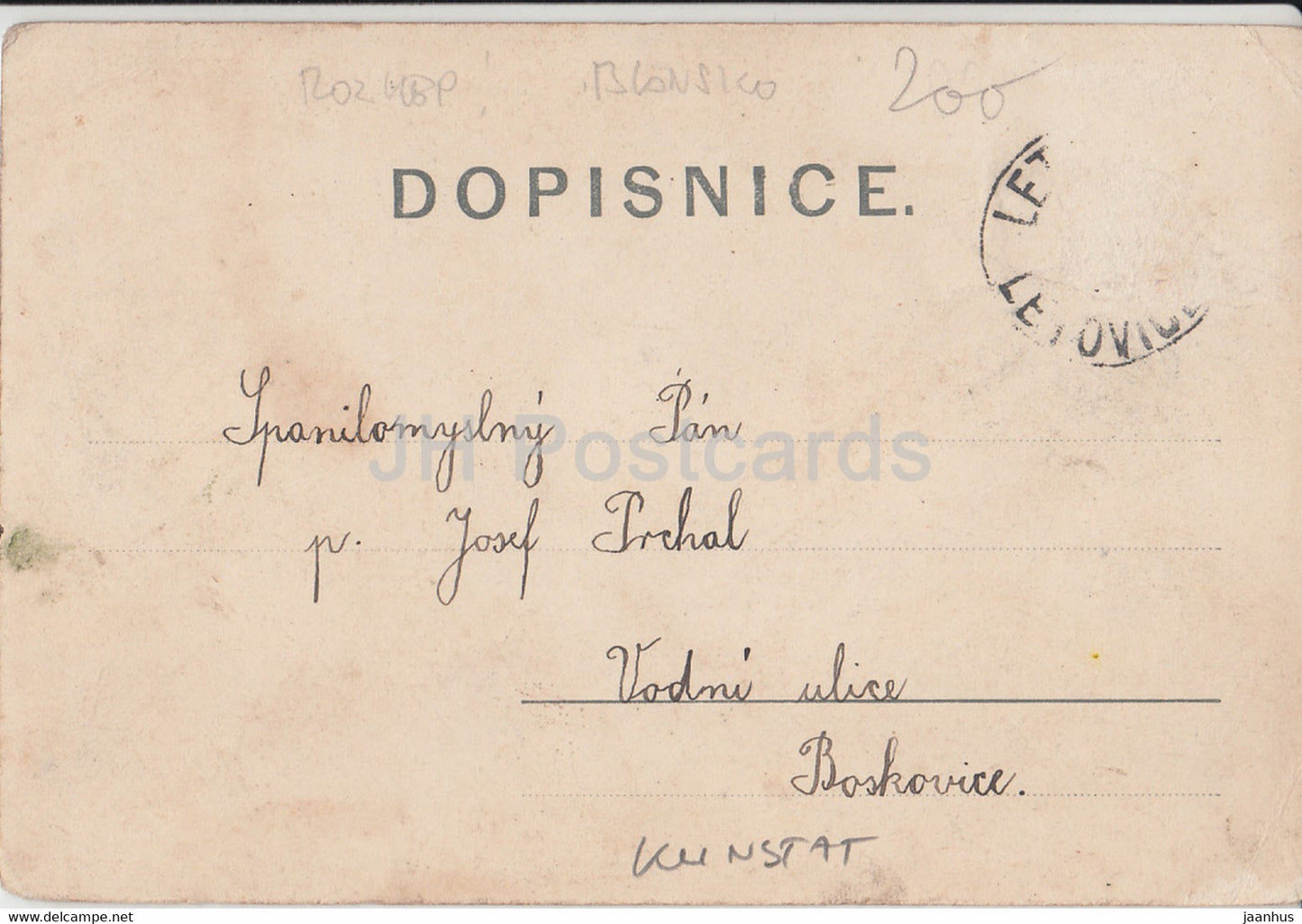 Pozdrav z Kunstatu - Kunstat - old postcard - 1904 - Czech Republic - used