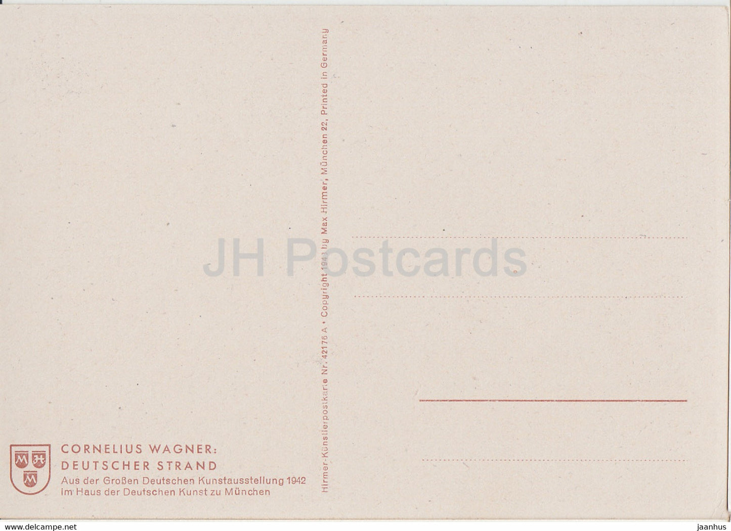 Gemälde von Cornelius Wagner – Deutscher Strand – Deutsche Kunst – Deutschland – unbenutzt