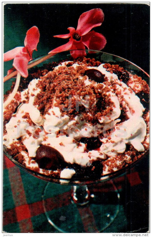 whipped cream with grated bread - recipes - Estonian Cuisine - 1973 - Russia USSR - unused - JH Postcards
