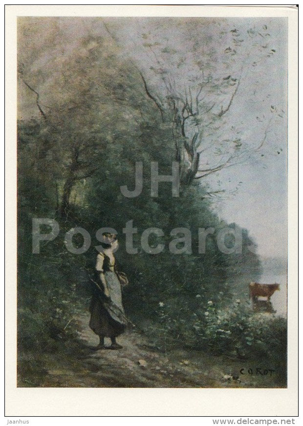 painting by Camille Corot - In the Forest - French Art - 1970 - Russia USSR - unused - JH Postcards