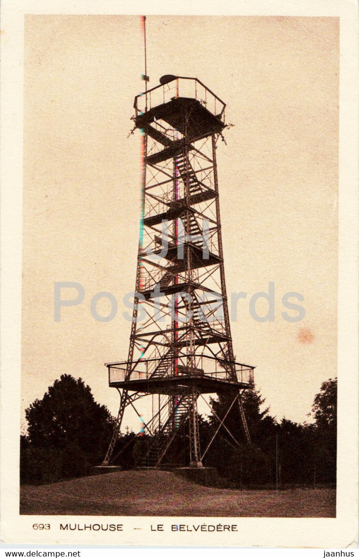 Mulhouse - Le Belvedere - 693 - old postcard - 1931 - France - used - JH Postcards